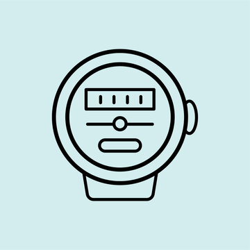 Digital smart meter icon for energy management. Symbol for monitoring electricity consumption and efficiency.