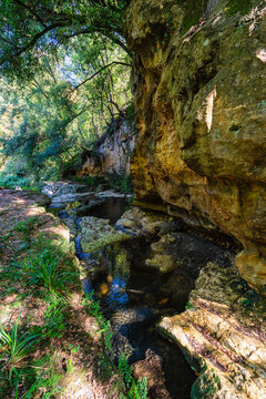 Acqua Rossa spring gorge near the village of Gallicano, in the region of Lazio, central Italy.