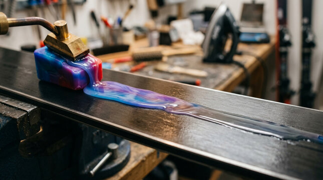 Ski Waxing: Applying Hot Wax to Ski Base with Iron