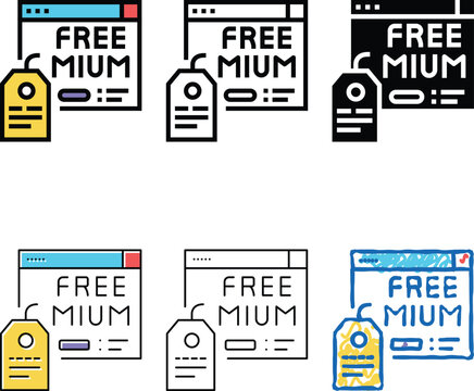 freemium online service subscription color icon vector. forms freemium online service subscription sign. isolated symbol