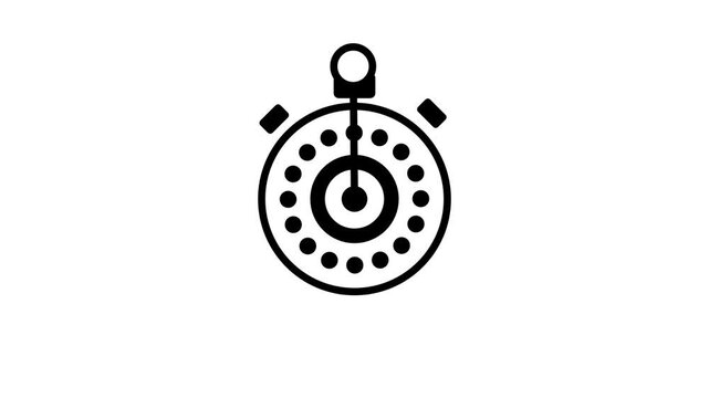 Circular target dial icon with a dotted ring pattern and a connecting line to an outer point representing precision timing, gauge or focus control