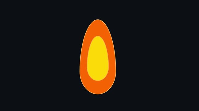Minimalist flat fire flame animation on dark background with simple flickering movement.