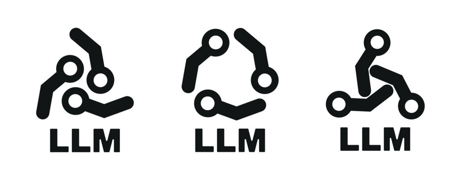 Large language model icon on white background
