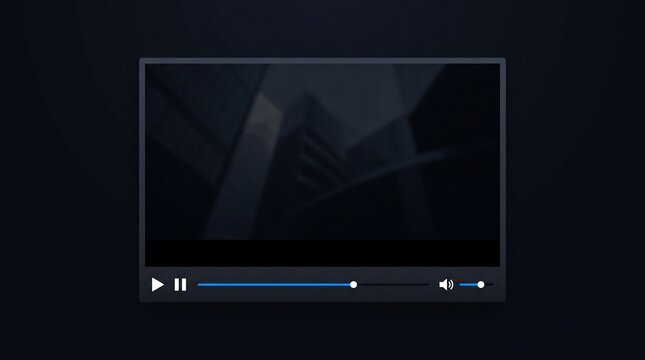 Minimalist Dark Video Player Interface Mockup