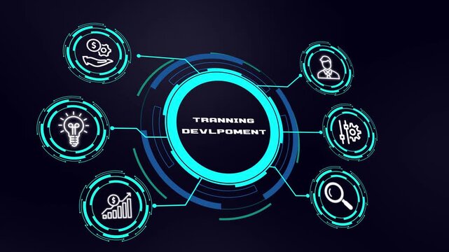 Training Development Concept. Employee Learning, Workforce Skill Enhancement, Professional Education and Business Growth Concept.
