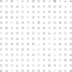 Fototapeta premium Abstract line icons collection featuring a wide range of common objects, concepts, and symbols for various categories, perfect for web, apps, or design projects
