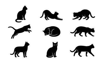 Obraz premium Modern geometric cat line art vector illustration with colorful abstract shapes and structured polygonal feline designs