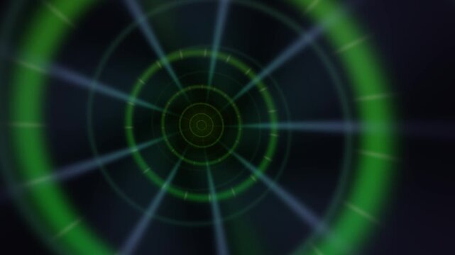 Motion graphics of circular lines zooming into a center point