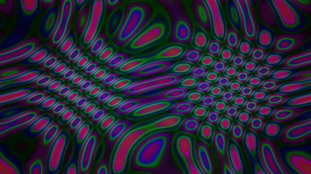 Colorful abstract patterns in flowing design on dark background
