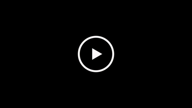 Minimalist white video play button icon on.