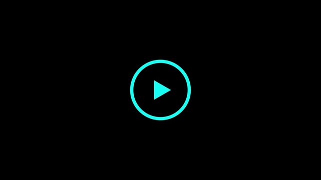 Minimalist white video play button icon on.