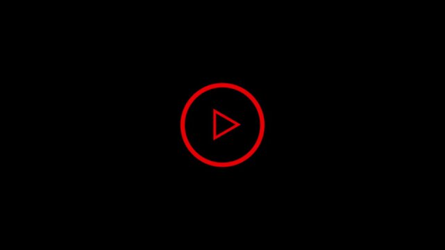 Minimalist white video play button icon on.