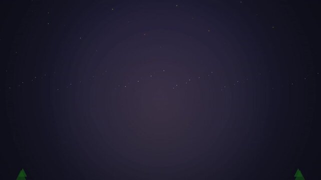 Subtle Holiday Night Sky Dark Background with Tiny Stars  Stylized Pine Trees.