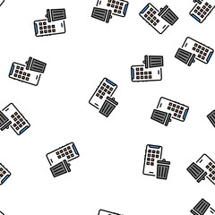 Fototapeta premium mobile phone trash bin vector seamless pattern mobile phone trash bin sign illustration