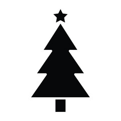 Obraz premium Minimalist black christmas tree with star