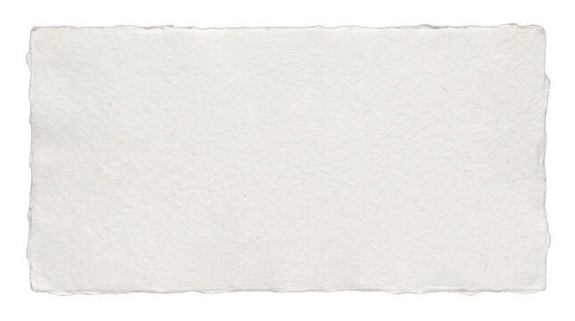 Rough edge handmade paper texture with subtle fiber detail during soft studio lighting isolated on transparent background