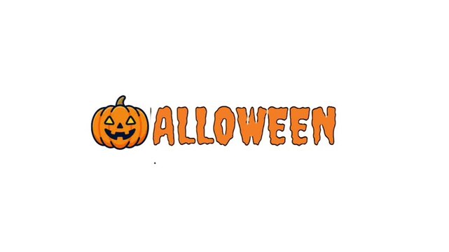 Halloween Pumpkin Typography Animation with Spooky Lettering on White Background | Holiday Motion Graphic