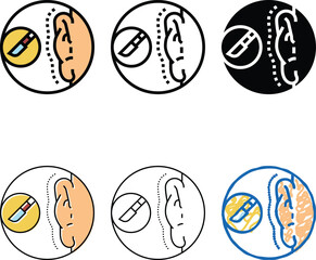 Fototapeta premium otoplasty surgery color variety icon vector. otoplasty surgery sign. isolated symbol