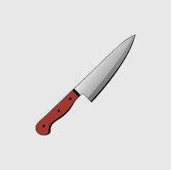 Obraz premium Chef's Kitchen Knife Illustration, Flat Cooking Tool Icon