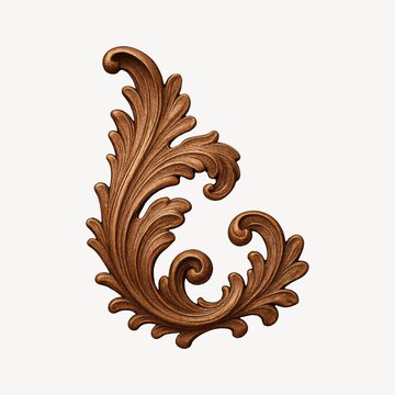Elegant carved wooden ornament