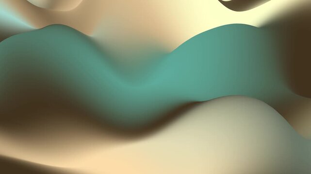Abstract liquid waves flowing in brown and teal colors motion graphics footage