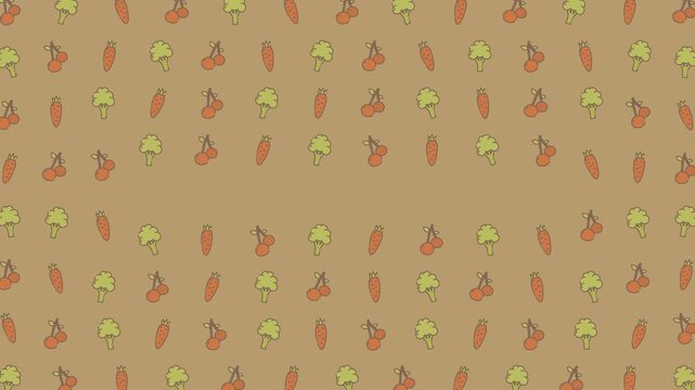 Minimal Fruit Pattern Soft Brown Animated Background Loop