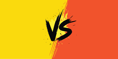 Versus battle background with bold VS lettering, dynamic paint brush texture and vibrant gaming matchup design for sports and esports promotions © Raxzen