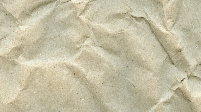 Crumpled paper shifting and unfolding in an artistic loop. Stop-motion wrinkled parchment texture overlay with organic rustic video aesthetics  Apple prores 422, 4k, stopmotion