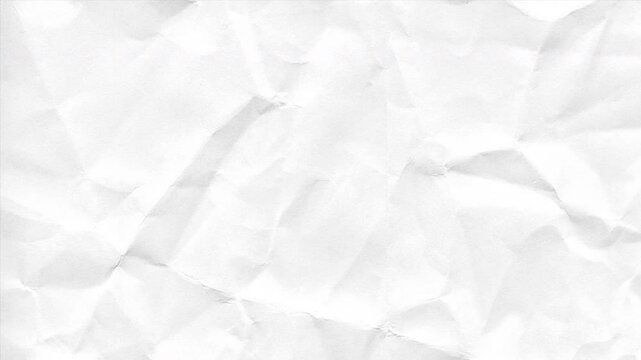 Crumpled paper texture background wallpaper canvas loop. White stop-motion animation with seamless looping wrinkled surface transition effects  Apple prores 422, 4k, stopmotion