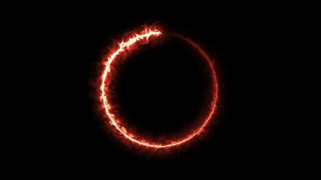 A circle of saber light on a black background, a looping spectrum animation, glowing neon lights.