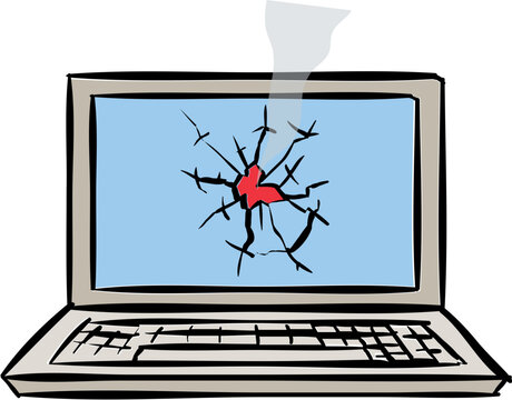 laptop broken illustration