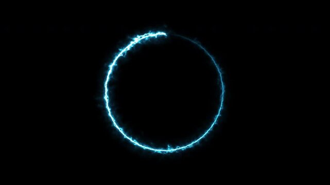 A circle of saber light on a black background, a looping spectrum animation, glowing neon lights.