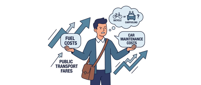 Man Weighing Transportation Costs and Options