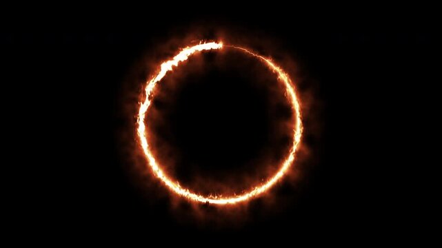 A circle of saber light on a black background, a looping spectrum animation, glowing neon lights.