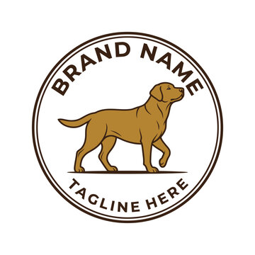 Labrador retriever dog seal logo design.