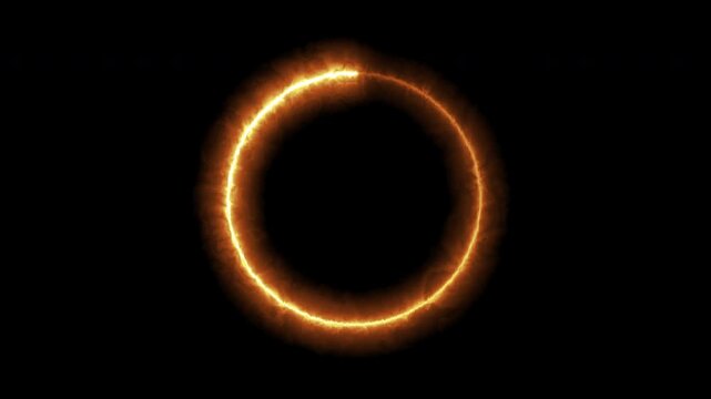 A circle of saber light on a black background, a looping spectrum animation, glowing neon lights.