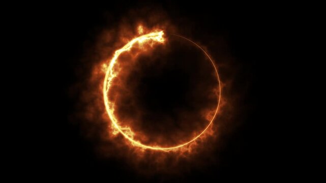 A circle of saber light on a black background, a looping spectrum animation, glowing neon lights.