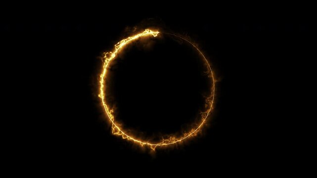 A circle of saber light on a black background, a looping spectrum animation, glowing neon lights.