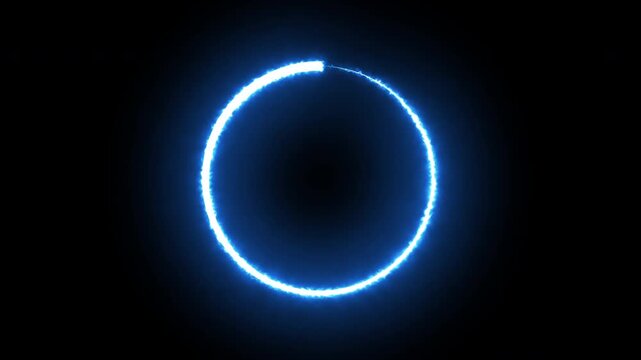 A circle of saber light on a black background, a looping spectrum animation, glowing neon lights.