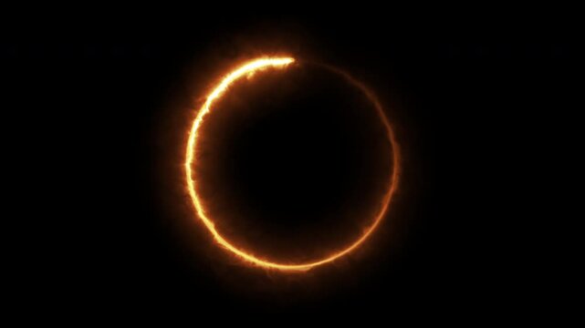 A circle of saber light on a black background, a looping spectrum animation, glowing neon lights.