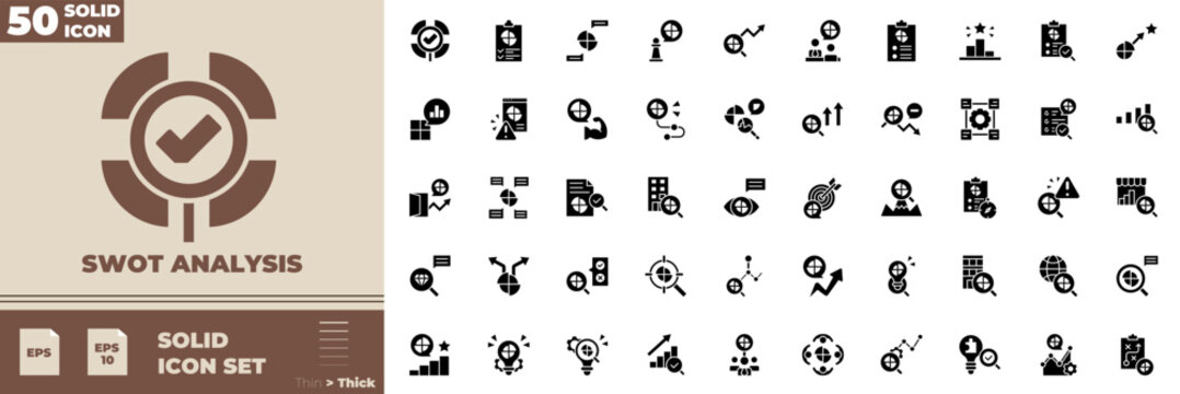 Swot Analysis Solid Editable Icons set