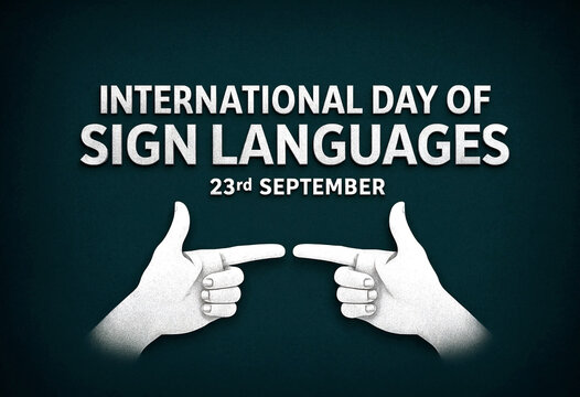 Celebrate international day of sign languages with elegant hand gestures and typography design