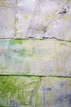 Old blue metal tin panel wall texture. Architecture detail background