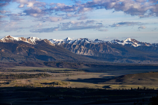 Snowcapped Sawtooth Mountains from Galena Overlook
