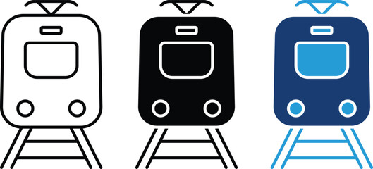 Passenger Train Editable Stroke Icon Set. Containing Railway Transport, Metro Train, Rail Network, Public Transportation and Travel Icons © Auto Desk 