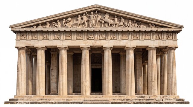 Ancient greek parthenon temple architecture illustration