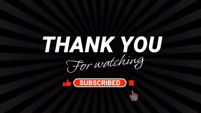 Thank You For Watching Subscribe Button Animation End Screen