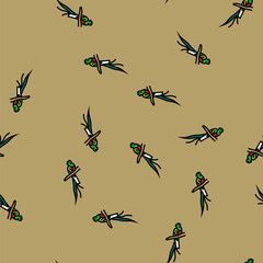Fototapeta premium quetzal bird exotic vector seamless pattern quetzal bird exotic sign illustration