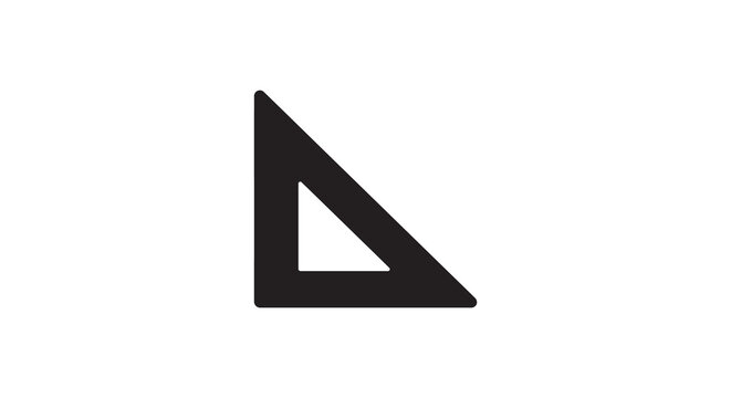 Right triangle silhouette on a white background silhouette