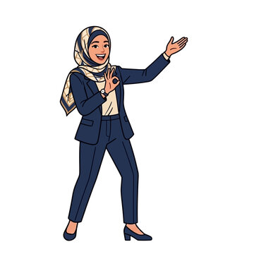 Muslimah Businese Woman Give Permition